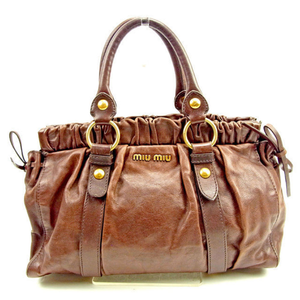 Miu Miu Handbag Back Outlet Bordeaux Leather Ribbon Bag